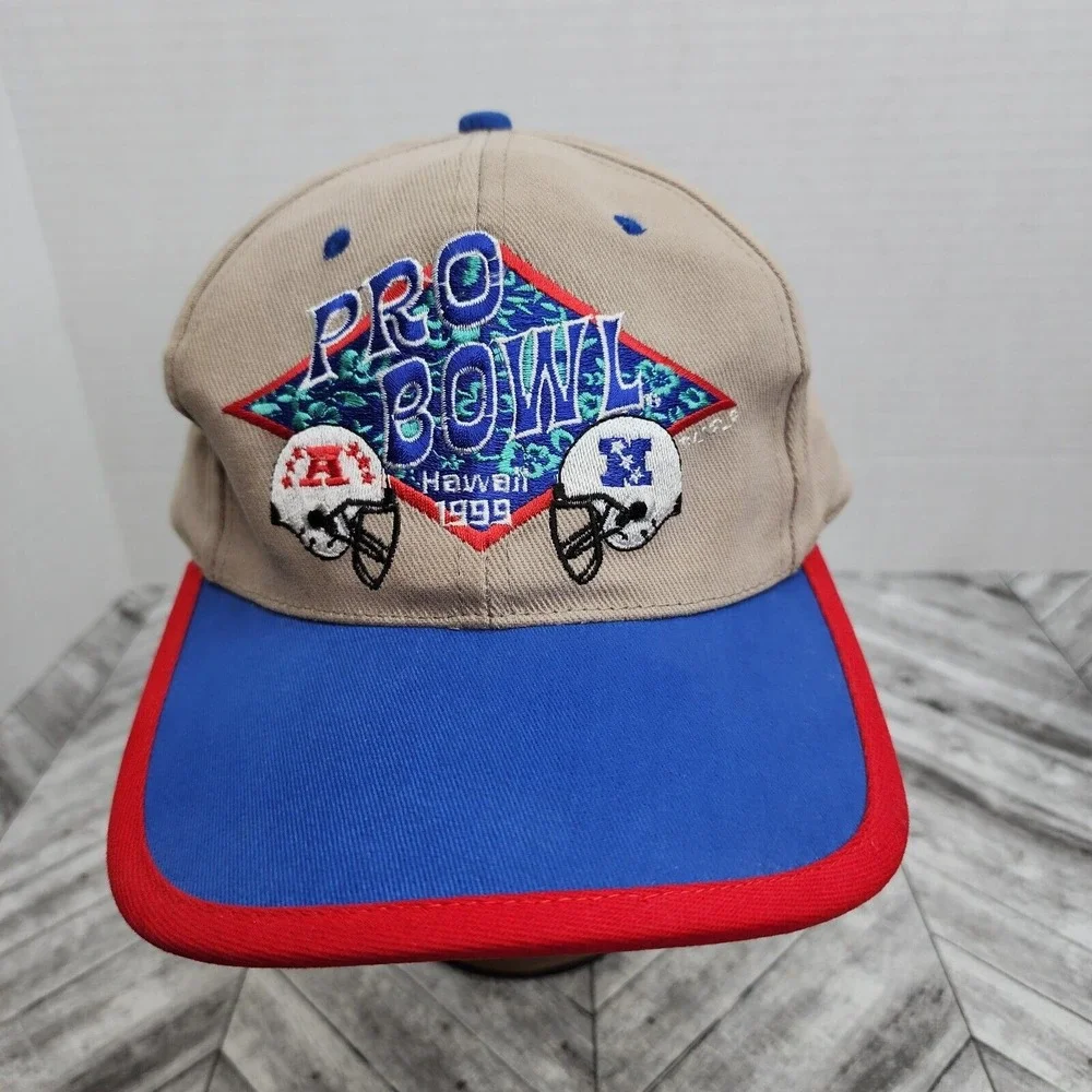 Vintage 1999 NFL Pro Bowl Hat AFC NFC Happy Shirts‎ Hawaii NFL Adjustable Cap